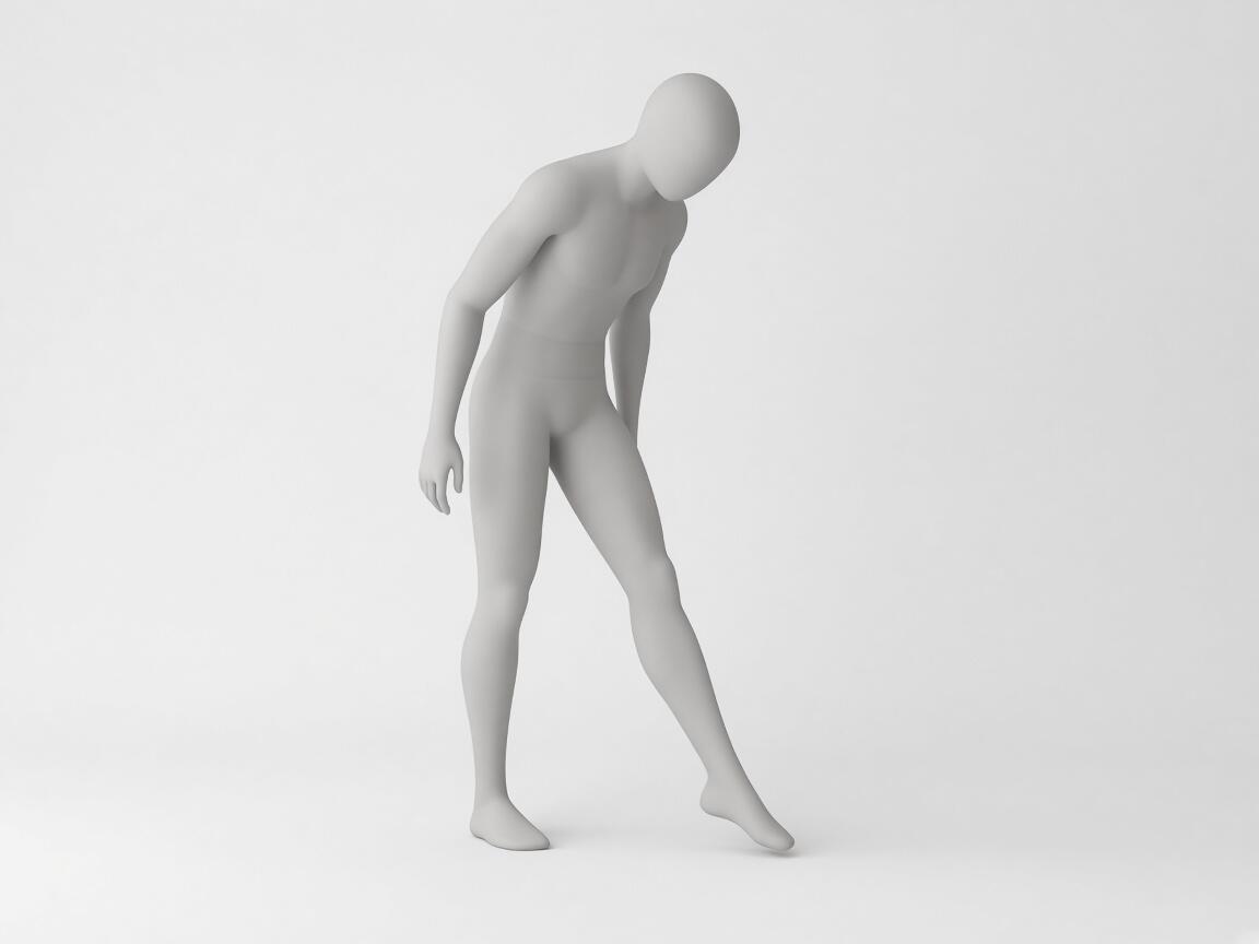 3D movement guide on a light studio background